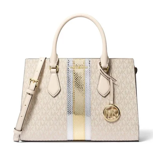 Túi Xách Tay Nữ Michael Kors MK Sheila Medium Signature Logo And Metallic Satchel