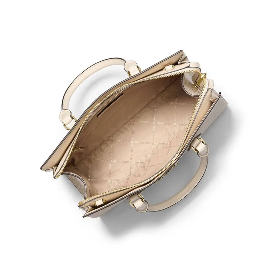 Túi Xách Tay Nữ Michael Kors MK Sheila Medium Signature Logo And Metallic Satchel - Ảnh 3