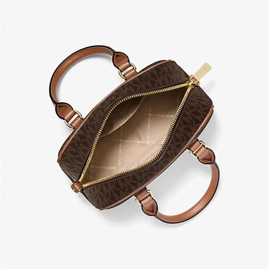 Túi Đeo Chéo Nữ Michael Kors MK Thompson Extra-Small Signature Logo Convertible Satchel 35F5G7OC0B Màu Nâu - Ảnh 2