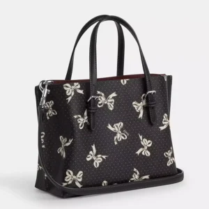Túi Tote Nữ Coach Mollie Tote Bag 25 With Bow Print CY648 Màu Đen