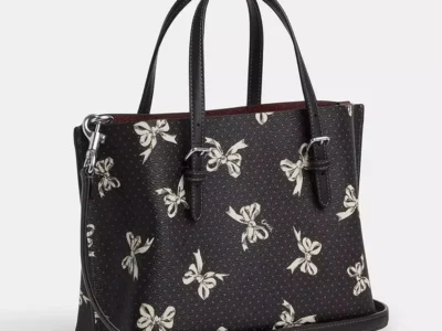 Túi Tote Nữ Coach Mollie Tote Bag 25 With Bow Print CY648 Màu Đen