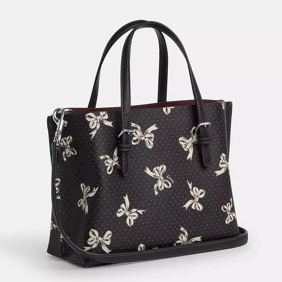 Túi Tote Nữ Coach Mollie Tote Bag 25 With Bow Print CY648 Màu Đen