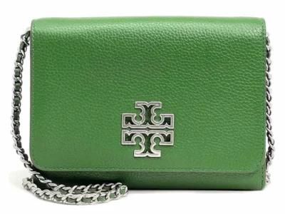 Túi Đeo Chéo Tory Burch Pebbled Leather Britten Chain Wallet Crossbody Bag