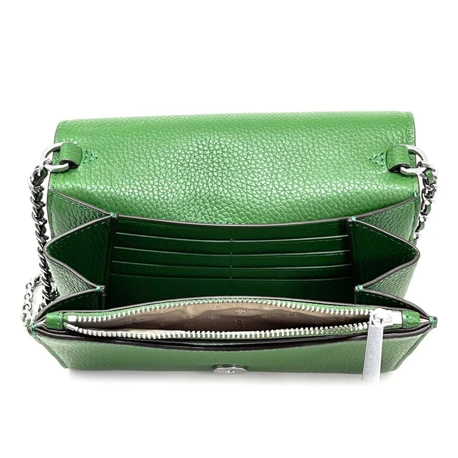Túi Đeo Chéo Tory Burch Pebbled Leather Britten Chain Wallet Crossbody Bag - Ảnh 2